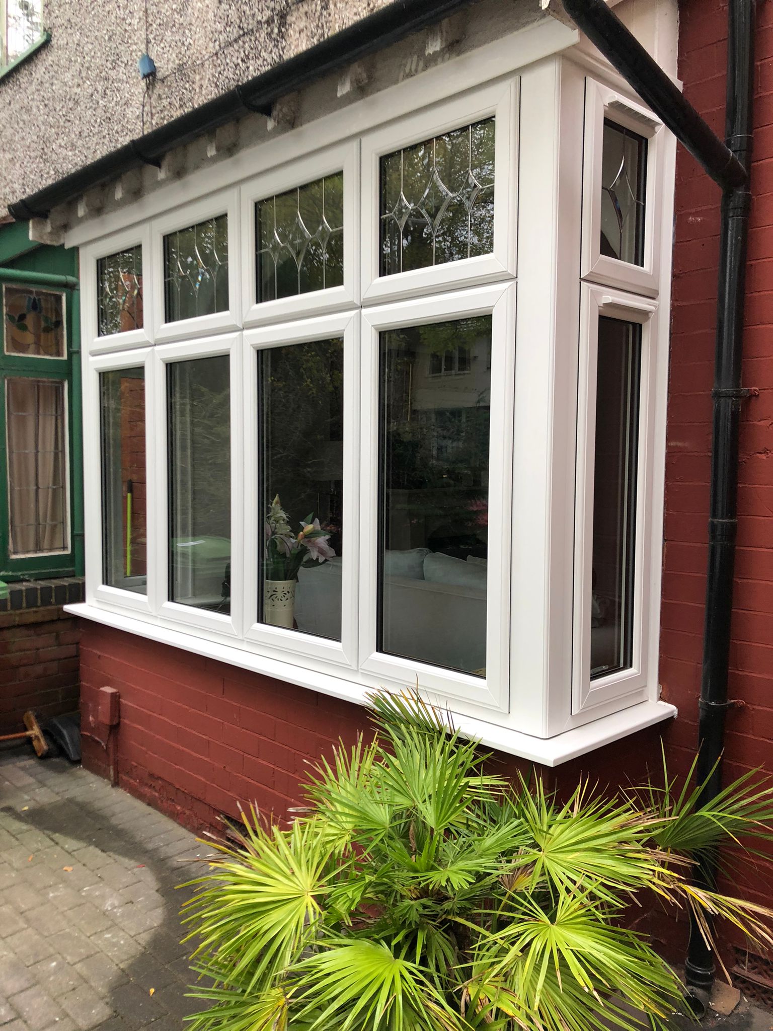 upvc bay window in white