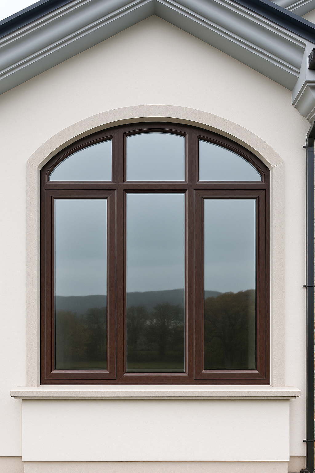 Brown Flush Casement Windows