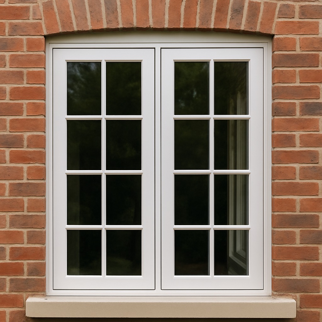 UPVC Flush Casement Double Window in White