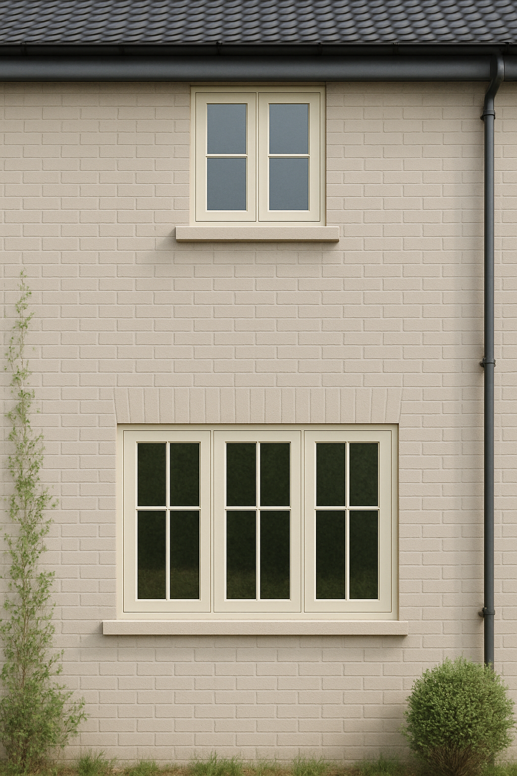 flush casement windows in cream