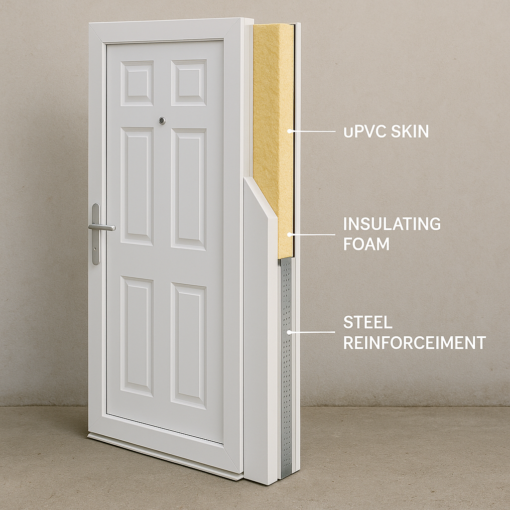 Cross-Sectional View of uPVC Door